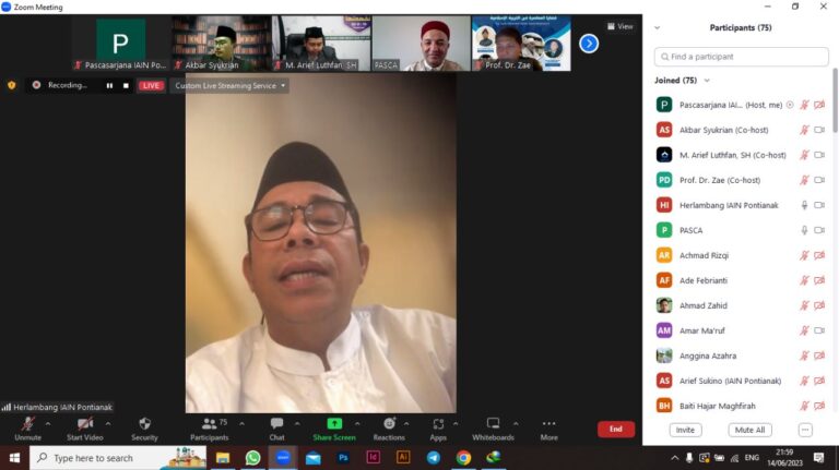 Saifuddin Herlambang: Webinar Internasional Bukti Nyata Pascasarjana IAIN Pontianak Sebagai Wadah Studi Islam Yang Nuansa Damai