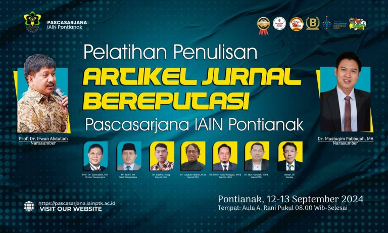 Tingkatkan Atmosfir Akademik, Pascasarjana IAIN Pontianak Hadirkan Prof. Irwan Abdullah Pada Pelatihan Penulisan Artikel Jurnal  Bereputasi